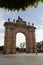 Frontal view in vertical format of the Lion`s Arch in LeÃ³n Guanajuato