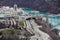 Frontier border United States and Canada, Niagara Falls. Aerial view