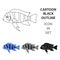 Frontosa Cichlid Cyphotilapia Frontosa fish icon cartoon. Singe aquarium fish icon from the sea,ocean life cartoon.