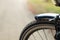 Frontside of the bicycle in the forest, DOF