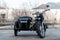 Frontview of black old oldtimer motorcycle
