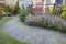 Frontyard Garden Paver Walkway with Heather Flower