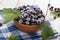 Frosen blackberries in bowl