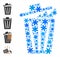 Frost Collage Office Bucket Icon with Snowflakes