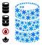 Frost Composition Barrel Icon with Snowflakes