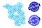 Frost Map of Brandenburg State and Winter Fresh and Frost Grunge Stamps