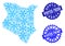 Frost Map of Kenya and Winter Fresh and Frost Grunge Stamps