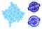 Frost Map of Kosovo and Winter Fresh and Frost Grunge Stamps