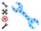 Frost Mosaic Spanner Icon with Snow Flakes