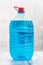 Frost-resistant car windshield washer fluid bottle isolated