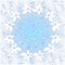 Frost on the window frame for winter design on blue and white background, holle,