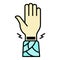 Frostbite wrist hand icon color outline vector