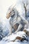 Frostbitten Majesty: An Ethereal Portrait of a White Dragon on a