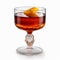 Frosted rim Boulevardier cocktail with bourbon and Campari