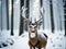 Frosted Textures of deer hors : Capturing Winter Wildlife in 4K