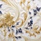 Frosted Wall With Gold And Blue Floral Elements - 3d Illustration