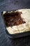 Frosting Chocolate Peanut Butter Cake Brownie in Square Mold