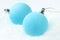 Frosty blue Christmas baubles