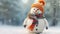 Frosty Chic: A Vibrant Snowman in Stylish Winter Attire