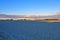 Frosty farmland dawn panoramic, in February