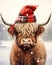 Frosty Fashion: A Scottish Princess in a Bullish Santa Hat and C