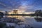 Frosty February sunrise at Bushy Park ponds