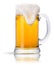 Frosty glass of light beer set