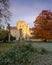 Frosty morning light on St Cross Hospital near Winchester, UK