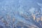 Frosty Pattern on the window in winter. Winter background. Aggregate state of water. Patterned background