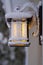 Frosty Porch Lantern after Fierce Winter Storm