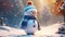 Frosty\\\'s Fashion: The Vibrant Snowman
