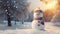 Frosty\\\'s Finery: Charming Snowman in Winter Wonderland. Generative AI