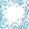 Frosty snowflake patterns christmas winter frame