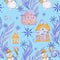 Frosty snowflake patterns christmas winter houses