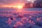 Frosty sunrise meditation Mindful moments in serene snowy landscapes