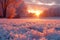 Frosty sunrise meditation Mindful moments in serene snowy landscapes