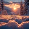 Frosty sunrise meditation Mindful moments in serene snowy landscapes