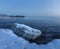 Frosty twilight on lake Ladoga