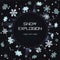 Frosty winter snowflake light festive explosion eclipse template.