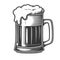 Frothy Beer Glass mug sketch vector