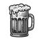 Frothy Beer Glass mug sketch vector