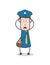 Frowning Cartoon Postman Character Face Expression