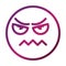 Frowning funny smiley emoticon face expression gradient style icon