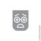 Frowning with open mouth emoji vector icon with raised eyebrows. frowning with open mouth emoji icon, vector simple element