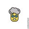 Frowning with open mouth emoji yellow vector boy, man icon with raised eyebrows. frowning with open mouth emoji icon, vector