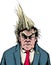 Frowning Trump with Spiked Hair