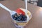 Frozen acai bowl with fresh fruit