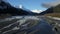 Frozen Alaskan river on the way to a glacier