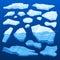 Frozen Arctic Cracked Ice Icon Set