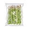 Frozen Asparagus Stored in Plastic Package Vector Illustration